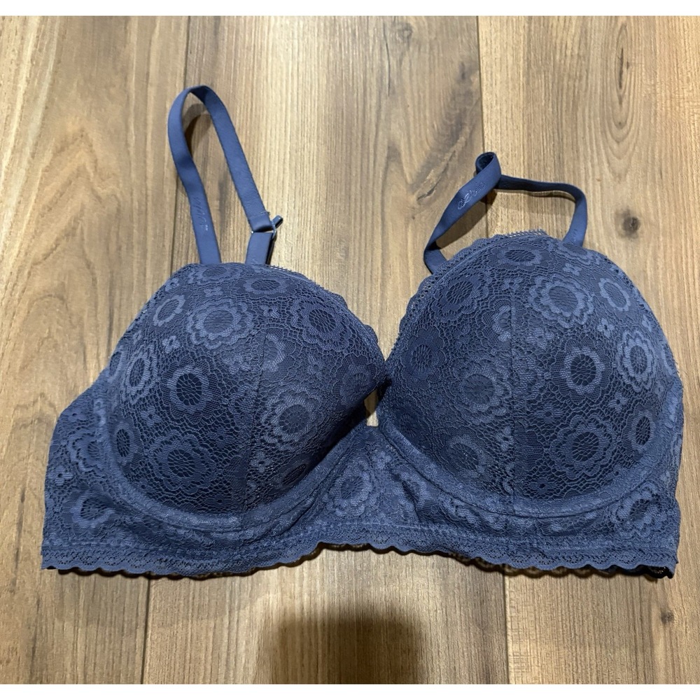 Aerie‎ Sz 34D Blue Lace Underwire Padded Bra